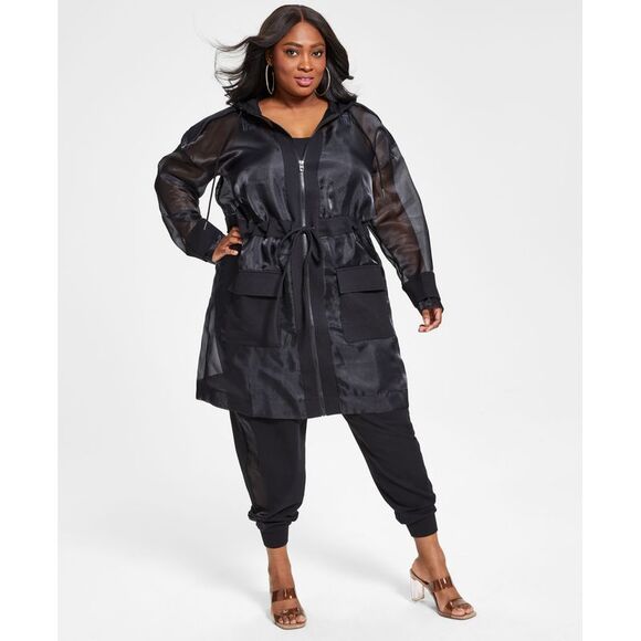 Nina Parker Trendy Plus Size Organza Anorak Jacket